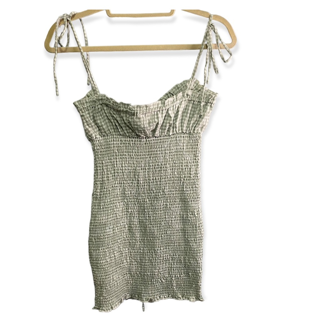 Princess Polly KORINA MINI DRESS GINGHAM GREEN - Picture 4 of 13